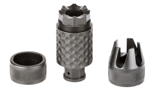 Spikes Tactical SAKB0100 Barking Spider2 Muzzle Brake Black Nitride 4140 Chromoly Steel with 1/2-28 tpi Threads  3.75" OAL & 1.40" Diameter for 5.56x45mm NATO"