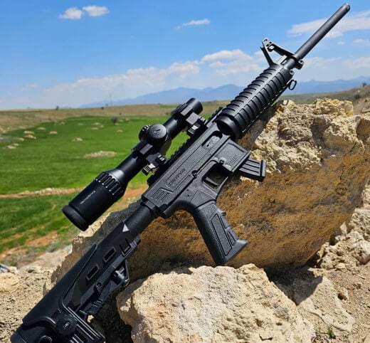 Derya Firearms TM22.FEAT.18 TM22 Feather 22 LR 10+1 18″ Black Threaded Barrel Black Anodized Aluminum Receiver w/Picatinny Rail Black Adjustable Polymer Stock Black Polymer Grip Derya Firearms TM22.FEAT.18 TM22 Feather 22 LR 10+1 18″ Black Threaded Barrel Black Anodized Aluminum Receiver w/Picatinny Rail Black Adjustable Polymer Stock Black Polymer Grip
